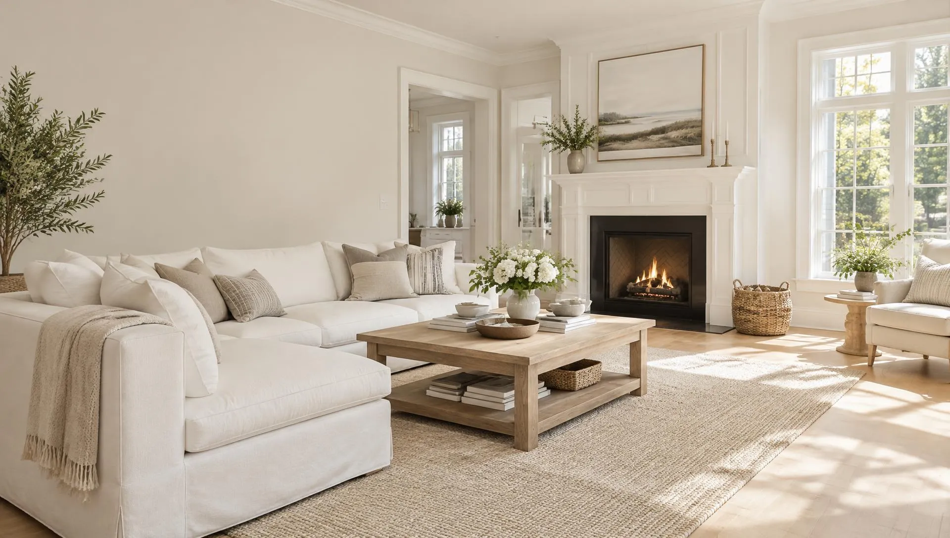 Clean, neatly arranged living room after a recurring house cleaning by Master Clean Services